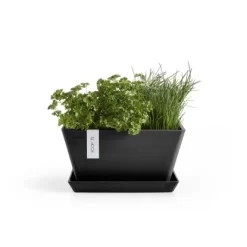 Ecopots Pflanzschale Berlin Quadratisch Dunkelgrau 41 Cm X 18 Cm -Schwingen Sie Ihre Topfpflanzen. 012100 Berlin40DarkGrey 13