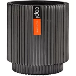 Capi Pflanztopf Groove Zylinder Schwarz 19 Cm X 21 Cm