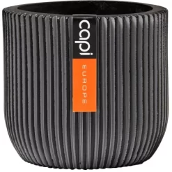 Capi Pflanztopf Groove Kugel Oval Schwarz 24 Cm X 21 Cm
