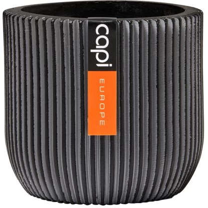 Capi Pflanztopf Groove Kugel Oval Schwarz 24 Cm X 21 Cm 1 Capi Pflanztopf Groove Kugel Oval Schwarz 24 Cm X 21 Cm
