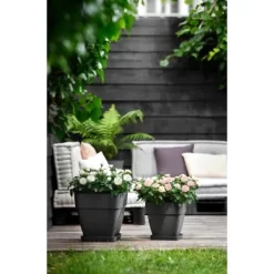 Elho Blumentopf Vibia Campana Viereckig 30 Cm X 30 Cm X 28 Cm Anthrazit -Schwingen Sie Ihre Topfpflanzen. 1236785 4667 5