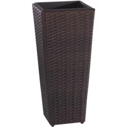 Gartenfreude Pflanzkübel Polyrattan Konisch 28 Cm X 28 Cm Bicolor Braun
