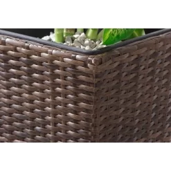 Gartenfreude Pflanzkübel Polyrattan Konisch 28 Cm X 28 Cm Bicolour Braun-Schwarz -Schwingen Sie Ihre Topfpflanzen. 159778 4655 pt02