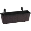 Gartenfreude Balkonkasten Polyrattan 50 Cm X 19 Cm Mocca Mit Bewässerungssystem