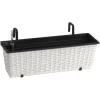 Gartenfreude Balkonkasten Polyrattan 50 Cm X 19 CmWeiß Mit Bewässerungssystem