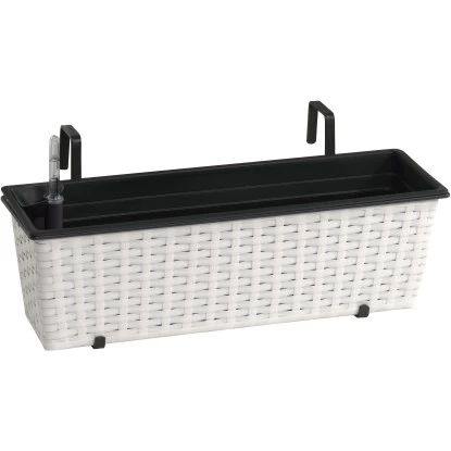 Gartenfreude Balkonkasten Polyrattan 50 Cm X 19 CmWeiß Mit Bewässerungssystem 1 Gartenfreude Balkonkasten Polyrattan 50 Cm X 19 CmWeiß Mit Bewässerungssystem