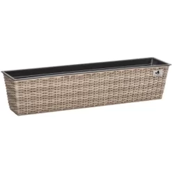 Gartenfreude Balkonkasten 80 Cm X 19 Cm Naturfarben Mit Bewässerungssystem