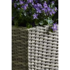 Gartenfreude Balkonkasten Polyrattan 47 Cm X 17 Cm Naturfarben 2 Stück -Schwingen Sie Ihre Topfpflanzen. 159825 4655 pt 02