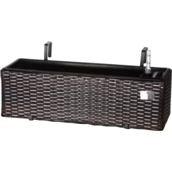 Gartenfreude Balkonkasten Polyrattan Eckig 60 Cm X 19 Cm Bicolour Braun