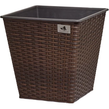 Gartenfreude Pflanzkübel Polyrattan Konisch 32 Cm X 32 Cm Bicolour Braun 2er-Set 2 Gartenfreude Pflanzkübel Polyrattan Konisch 32 Cm X 32 Cm Bicolour Braun 2er-Set – Bild 2