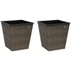 Gartenfreude Pflanzkübel Polyrattan Konisch 41,5 Cm X 41,5 Cm Cappuccino 2er-Set