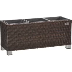 Gartenfreude Pflanzkübel Polyrattan 78 Cm X 27 Cm Bicolour Braun