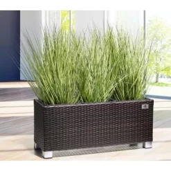 Gartenfreude Pflanzkübel Polyrattan 78 Cm X 27 Cm Bicolour Braun -Schwingen Sie Ihre Topfpflanzen. 160230 4655 4
