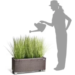 Gartenfreude Pflanzkübel Polyrattan 78 Cm X 27 Cm Mocca -Schwingen Sie Ihre Topfpflanzen. 160232 4655 5