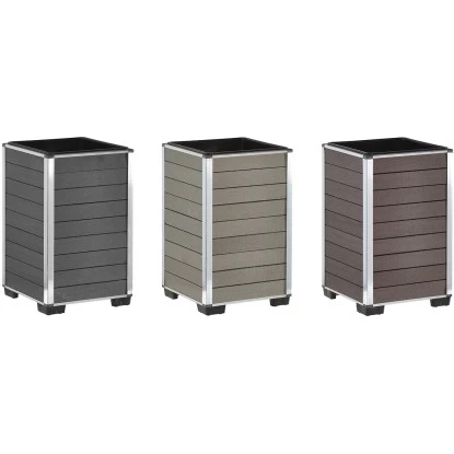 Gartenfreude Pflanzgefäß WPC Eckig 27 Cm X 27 Cm X 44 Cm Anthrazit 4 Gartenfreude Pflanzgefäß WPC Eckig 27 Cm X 27 Cm X 44 Cm Anthrazit – Bild 4