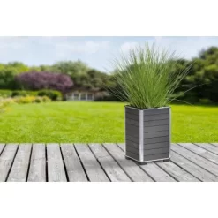 Gartenfreude Pflanzgefäß WPC Eckig 27 Cm X 27 Cm X 44 Cm Anthrazit 6 Gartenfreude Pflanzgefäß WPC Eckig 27 Cm X 27 Cm X 44 Cm Anthrazit -Schwingen Sie Ihre Topfpflanzen. 160316 4655 pt 02