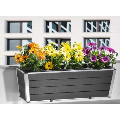 Gartenfreude Balkonkasten WPC 60,5 Cm X 19,5 Cm Anthrazit 2 Gartenfreude Balkonkasten WPC 60,5 Cm X 19,5 Cm Anthrazit – Bild 2