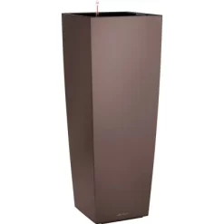 Lechuza Pflanzgefäß Cubico Alto Premium 40 Cm X 40 Cm Espresso Metallic