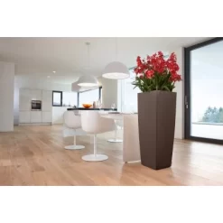Lechuza Pflanzgefäß Cubico Alto Premium 40 Cm X 40 Cm Espresso Metallic -Schwingen Sie Ihre Topfpflanzen. 261653 4186 3