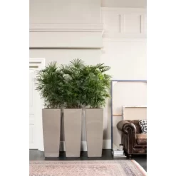 Lechuza Pflanzgefäß Cubico Alto Premium 40 Cm X 40 Cm Taupe Hochglanz -Schwingen Sie Ihre Topfpflanzen. 261659 4186 4