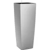 Lechuza Pflanzgefäß Cubico Alto Premium 40 Cm X 40 Cm Silber Metallic