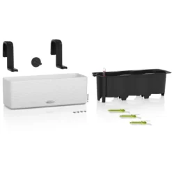 Lechuza Pflanzgefäß Cube Color Triple 40 Cm X 14 Cm X 14 Cm Weiß -Schwingen Sie Ihre Topfpflanzen. 262620 4186 2