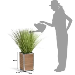 Gartenfreude Pflanzkübel WPC 27 Cm X 27 Cm X 44 Cm Hellbraun -Schwingen Sie Ihre Topfpflanzen. 320906 4655 42510839041434