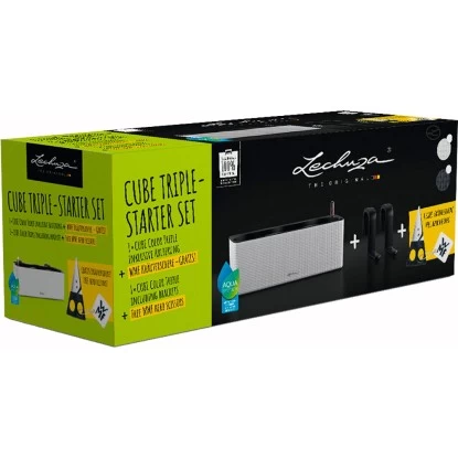 Lechuza Pflanz-Starterset Cube Color Triple 15 X 15 X 40,5 Cm Weiß 2 Lechuza Pflanz-Starterset Cube Color Triple 15 X 15 X 40,5 Cm Weiß – Bild 2