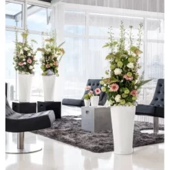 Lechuza Pflanzgefäß Delta Premium Ø 30 Cm X 56 Cm Weiß Hochglanz -Schwingen Sie Ihre Topfpflanzen. 4008789155009 4186 5