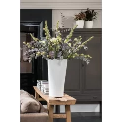 Lechuza Pflanzgefäß Delta Premium Ø 30 Cm X 56 Cm Weiß Hochglanz -Schwingen Sie Ihre Topfpflanzen. 4008789155009 4186 6