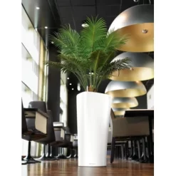 Lechuza Pflanzgefäß Delta Premium Ø 30 Cm X 56 Cm Weiß Hochglanz -Schwingen Sie Ihre Topfpflanzen. 4008789155009 4186 7