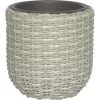Deko-Pflanzgefäß Ø 27 Cm X 27 Cm Wicker Hellgrau