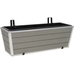 Balkonkasten Konisch Hellgrau Zum Aufhängen Mit Kunststoffeinsatz