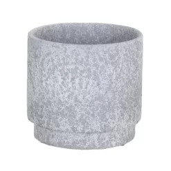 A.H.G. Keramiktopf Vulcano Kalt Rund Zylindrisch 17 Cm X 16 Cm Hellgrau