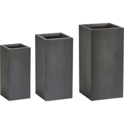 Gartenfreude Pflanzkübel 3er-Set Klein Anthrazit