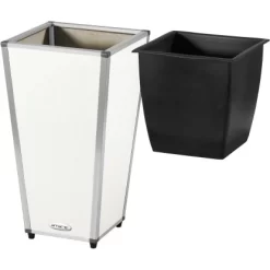 Amare Blumentopf Pur Fiberglas Design 28 Cm X 28 Cm X 51 Cm Weiß -Schwingen Sie Ihre Topfpflanzen. 4251083908172 4655 3