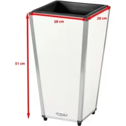 Amare Blumentopf Pur Fiberglas Design 28 Cm X 28 Cm X 51 Cm Weiß -Schwingen Sie Ihre Topfpflanzen. 4251083908172 4655 6