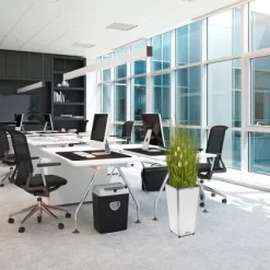 Amare Blumentopf Pur Fiberglas Design 28 Cm X 28 Cm X 51 Cm Weiß -Schwingen Sie Ihre Topfpflanzen. 4251083908172 4655 8