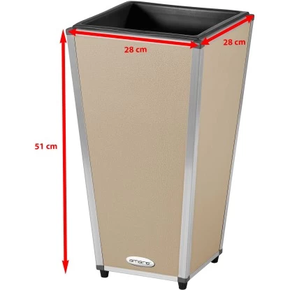 Amare Blumentopf Pur Fiberglas Design 28 Cm X 28 Cm X 51 Cm Beige 6 Amare Blumentopf Pur Fiberglas Design 28 Cm X 28 Cm X 51 Cm Beige – Bild 6