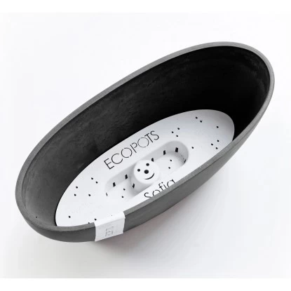 Ecopots Pflanztopf Sofia+WasBeh Dunkelgrau 30 Cm 5 Ecopots Pflanztopf Sofia+WasBeh Dunkelgrau 30 Cm – Bild 5