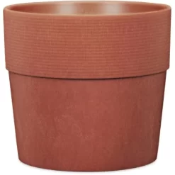 Scheurich Pflanzgefäß Groove+ Ø 28,5 Cm Mahogany Mit Bewässerungseinsatz