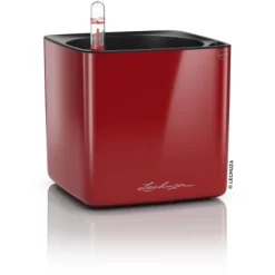 Lechuza Pflanzgefäß Cube Glossy 14 Scarlet Rot Highgloss 14 Cm X 14 Cm