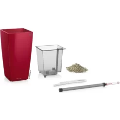 Lechuza Pflanzgefäß Maxi-Cubi Scarlet Rot Hochglanz 14 Cm X 14 Cm -Schwingen Sie Ihre Topfpflanzen. 754187 4186 2