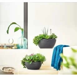 Lechuza Pflanzgefäß Cubeto Stone 30 Graphitschwarz Ø 30 Cm -Schwingen Sie Ihre Topfpflanzen. 754216 4186 3