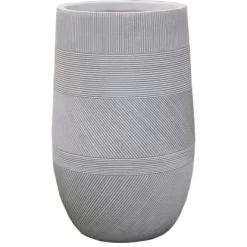 Vase Varying Stripes Fibre-Clay Ø 24 Cm X 39 Cm Antikweiß