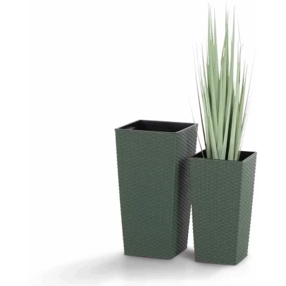 Siena Garden Pflanzgefäß Eco Paris Grün 25x25x46,5 Cm 3 Siena Garden Pflanzgefäß Eco Paris Grün 25x25x46,5 Cm – Bild 3