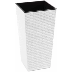 Siena Garden Pflanzgefäß Modern Paris Weiß 35x35x68,0 Cm