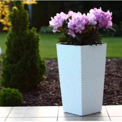 Siena Garden Pflanzgefäß Modern Paris Weiß 40x40x75,3 Cm -Schwingen Sie Ihre Topfpflanzen. 8630428 1346 4