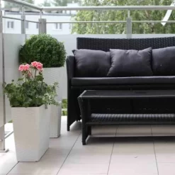 Siena Garden Pflanzgefäß Modern Paris Weiß 40x40x75,3 Cm -Schwingen Sie Ihre Topfpflanzen. 8630428 1346 6