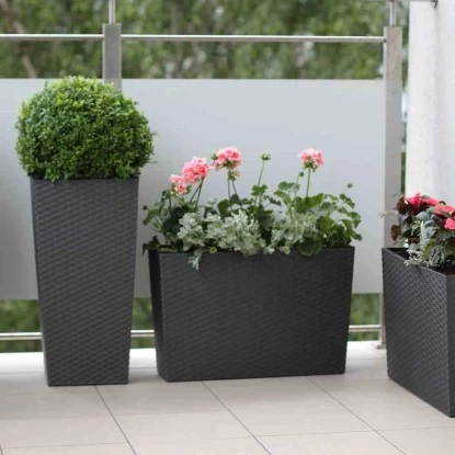 Siena Garden Pflanzgefäß Modern Paris Graphit 40x40x75,3 Cm 4 Siena Garden Pflanzgefäß Modern Paris Graphit 40x40x75,3 Cm – Bild 4